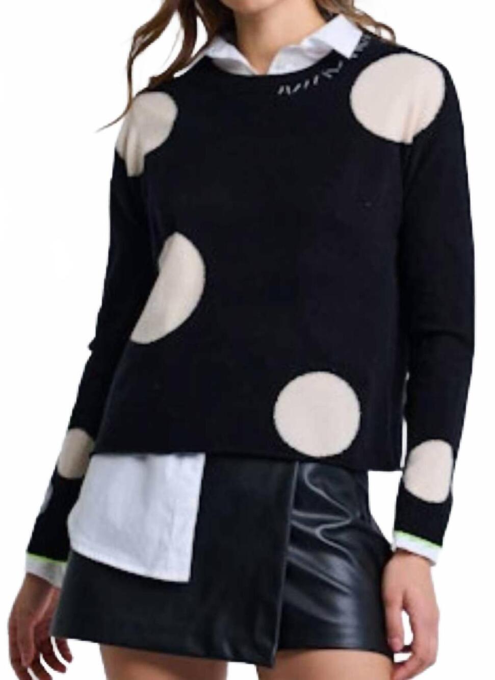 NEW LISA TODD hot for dots sweater in black